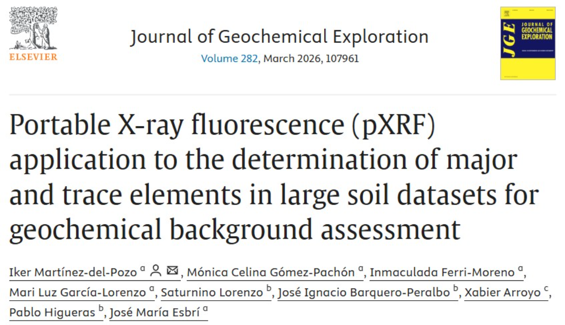 Aplicación de la fluorescencia de rayos X portátil (pXRF) a la determinación de elementos mayoritarios y traza en grandes conjuntos de datos de suelos para la evaluación del fondo geoquímico