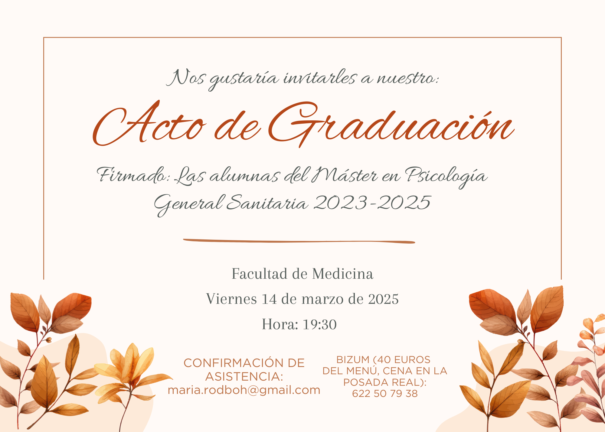 INVITACIÓN GRADUACIÓN MUPGSS