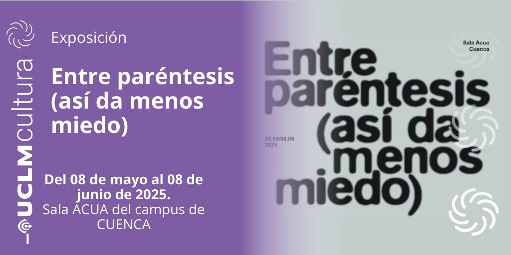 Cartel de la exposición entre paréntesis